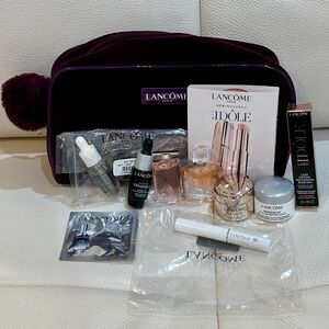 NIB Lancôme 10 Pieces Travel Makeup Essential with Cosmetic Pouch